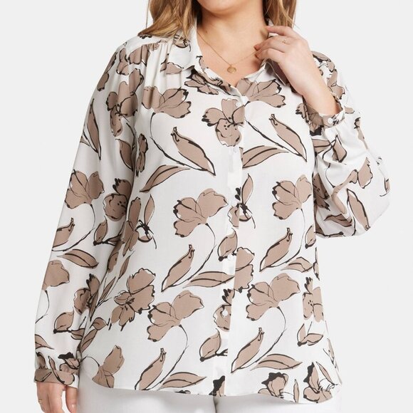 NYDJ Plus Size Modern Blouse - Lotusland 2X NWT - Picture 2 of 5